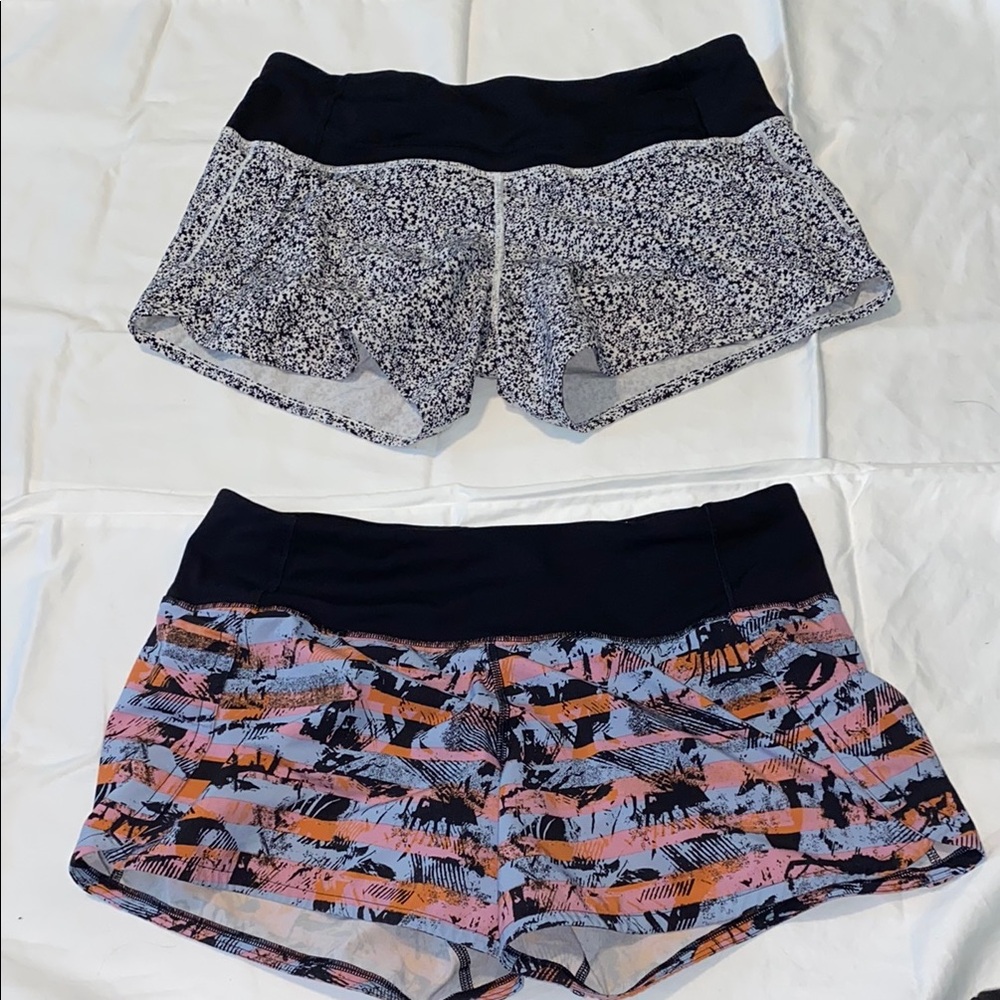 Lululemon Athletica Black and Pink Shorts Set